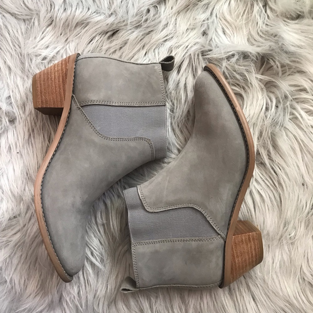 Kelsi Dagger Grey Suede Ankle Boots